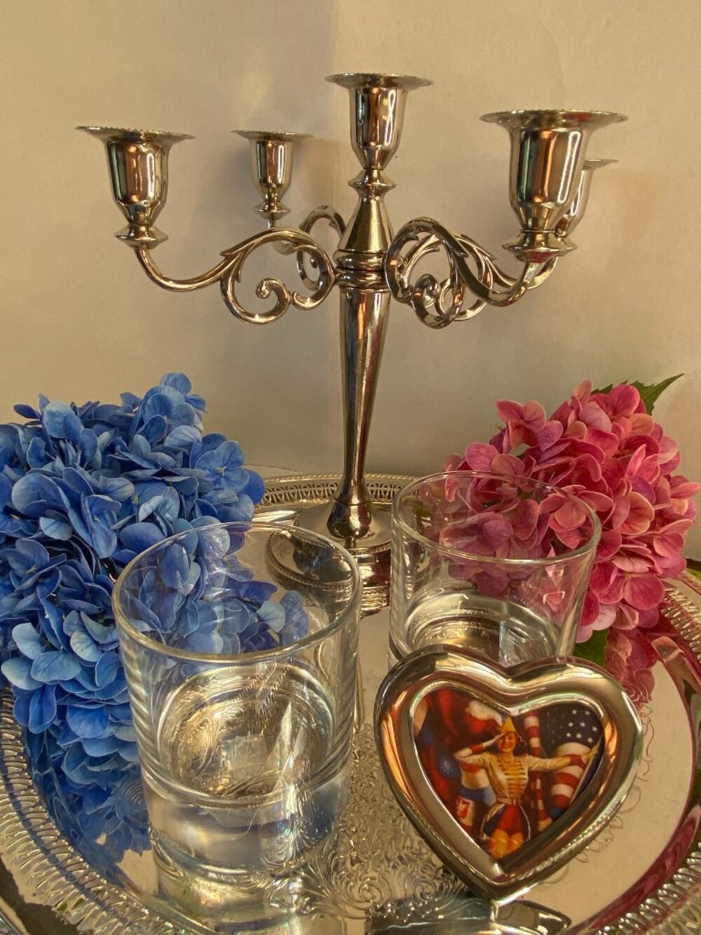 5-Arm Silver Look Classical Look Candelabra
